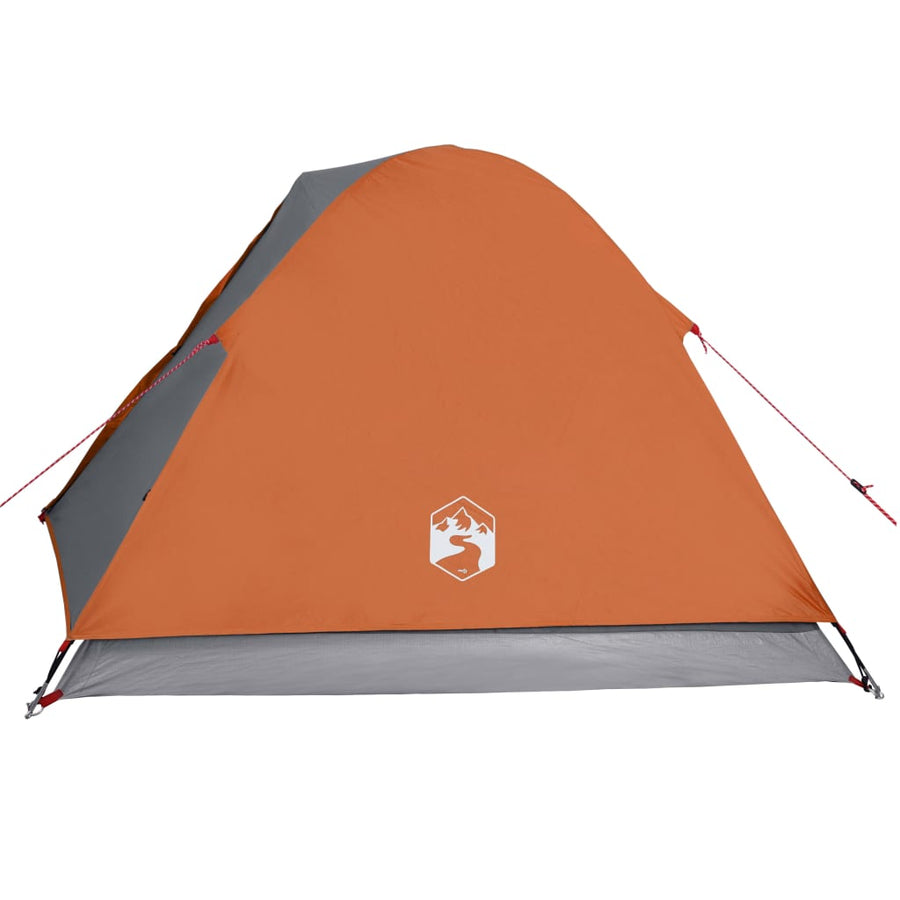 Tent 3-Persoons 240X217X120 Cm 190T Taft Grijs En Oranje