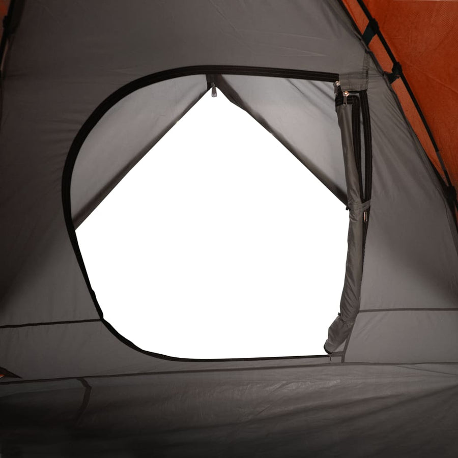 Tent 3-Persoons 240X217X120 Cm 190T Taft Grijs En Oranje