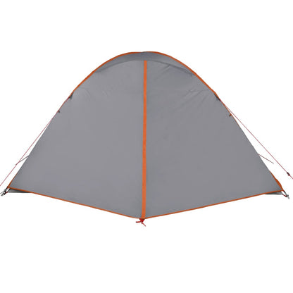 Tent 6-Persoons 348X340X190 Cm 190T Taft Grijs En Oranje