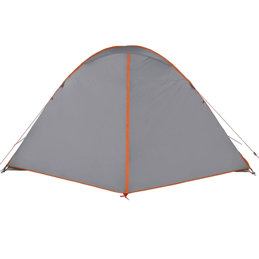 Tent 6-Persoons 348X340X190 Cm 190T Taft Grijs En Oranje