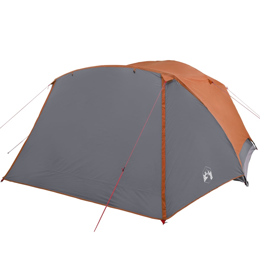 Tent 4-Persoons 350X280X155 Cm 190T Taft Grijs En Oranje