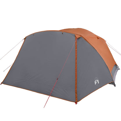 Tent 4-Persoons 350X280X155 Cm 190T Taft Grijs En Oranje