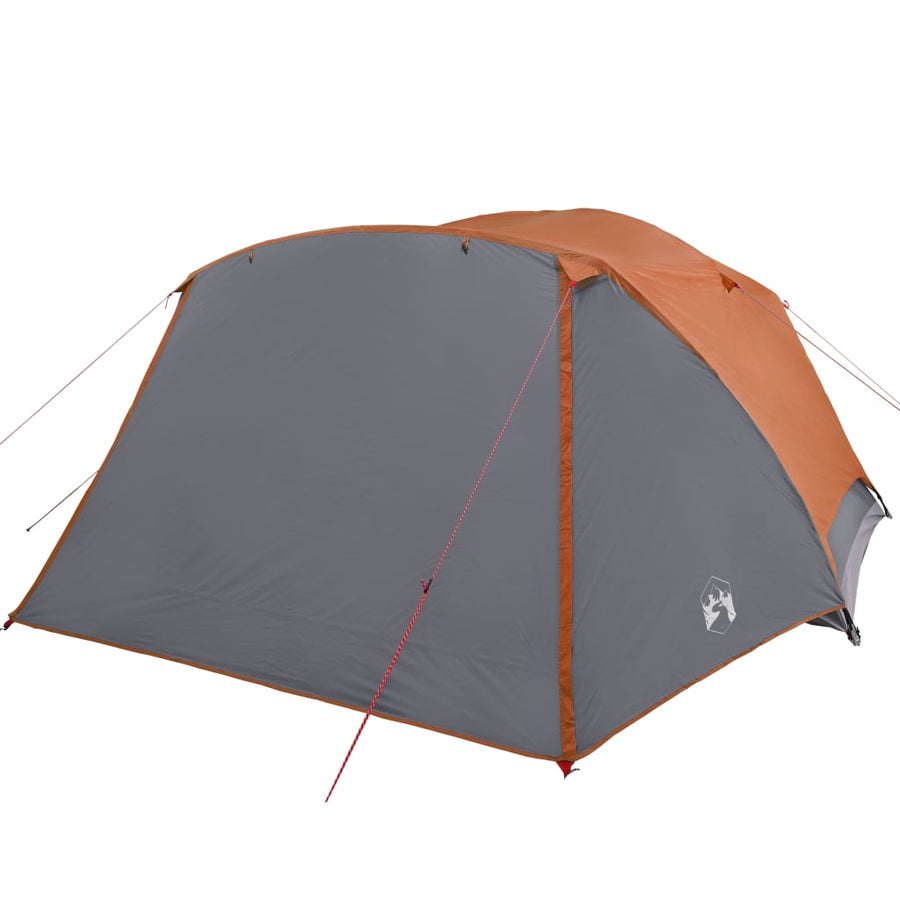 Tent 4-Persoons 350X280X155 Cm 190T Taft Grijs En Oranje
