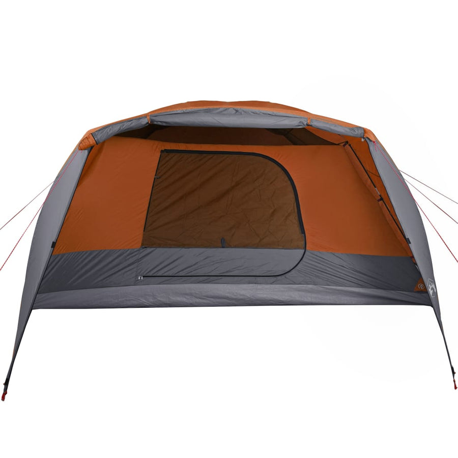 Tent 4-Persoons 350X280X155 Cm 190T Taft Grijs En Oranje