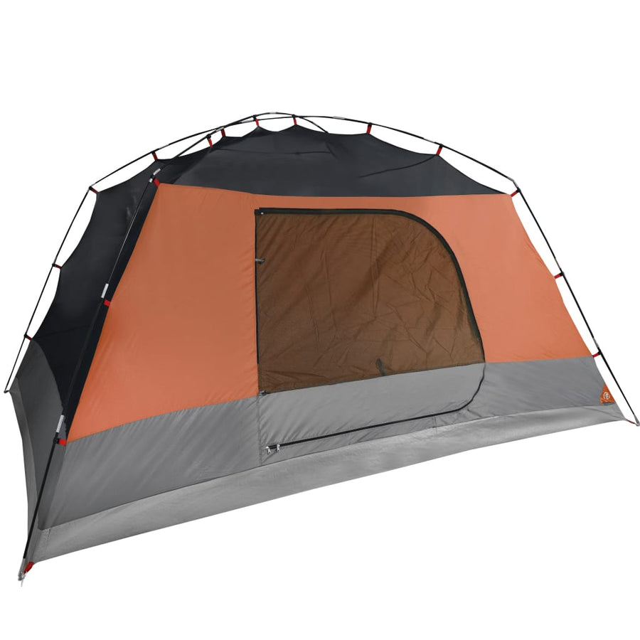 Tent 4-Persoons 350X280X155 Cm 190T Taft Grijs En Oranje