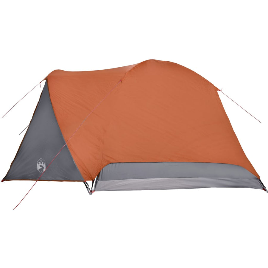 Tent 4-Persoons 350X280X155 Cm 190T Taft Grijs En Oranje