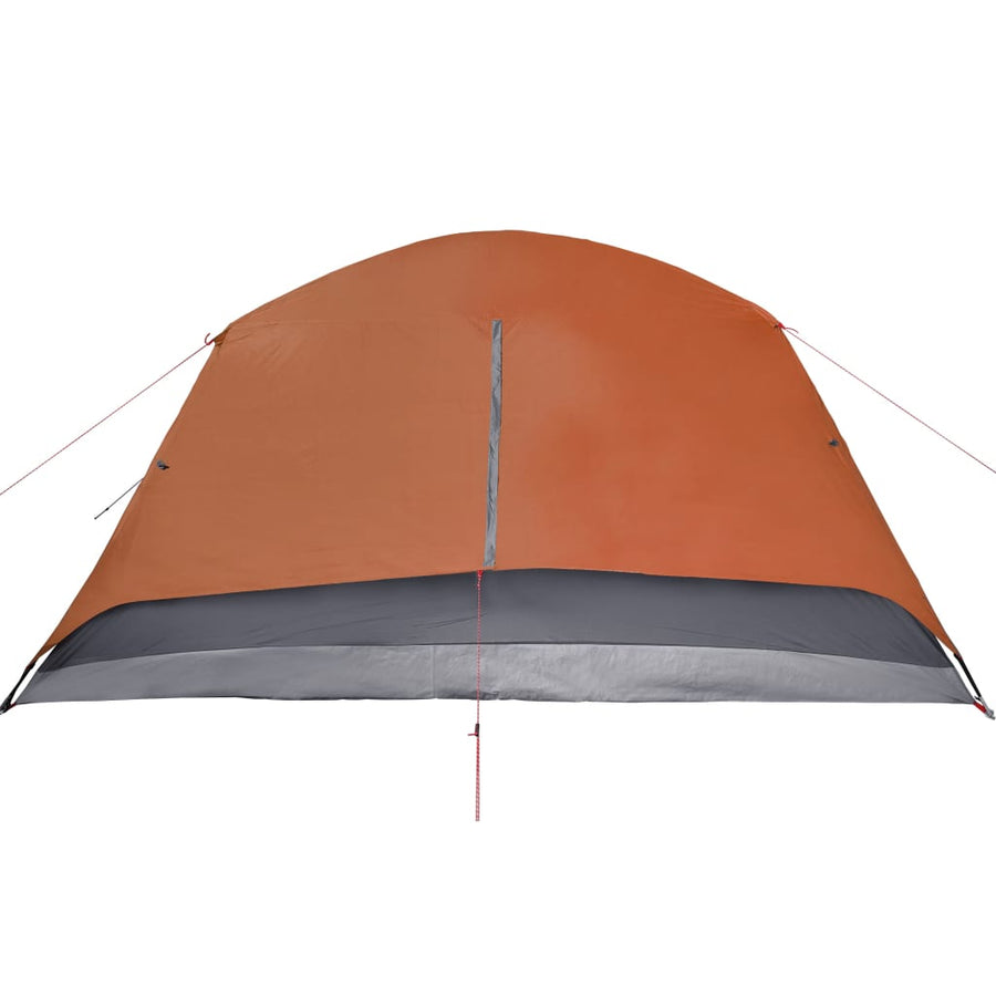 Tent 4-Persoons 350X280X155 Cm 190T Taft Grijs En Oranje