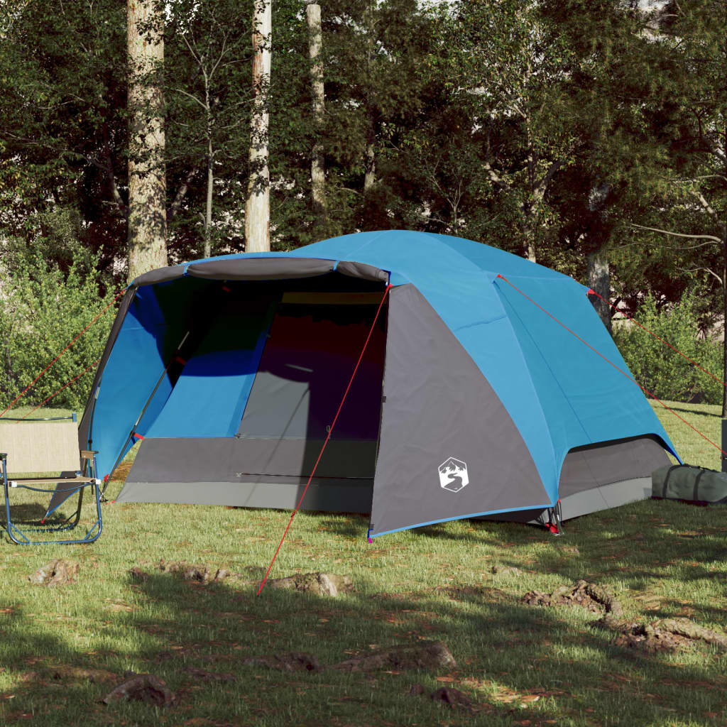 Tent 6-Persoons 412X370X190 Cm 190T Taft Blauw