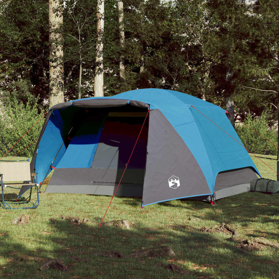 Tent 6-Persoons 412X370X190 Cm 190T Taft Blauw