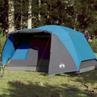 Family tent with awning 6-person waterproof blue