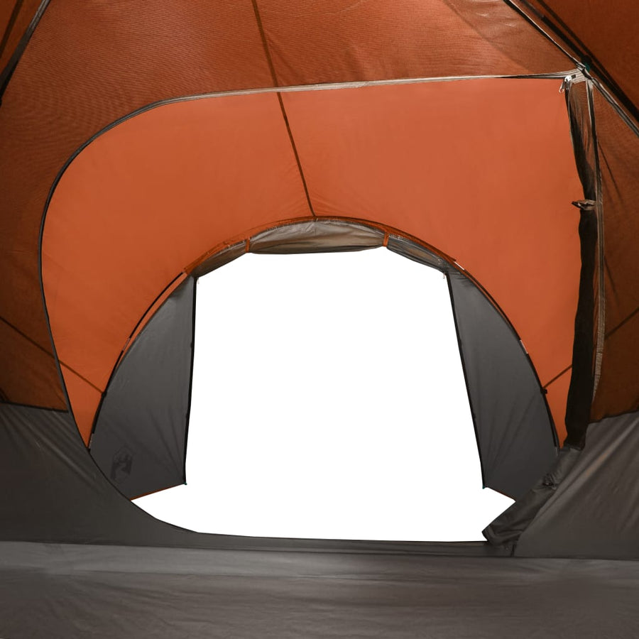 Tent 8-Persoons 360X430X195 Cm 190T Taft Grijs En Oranje