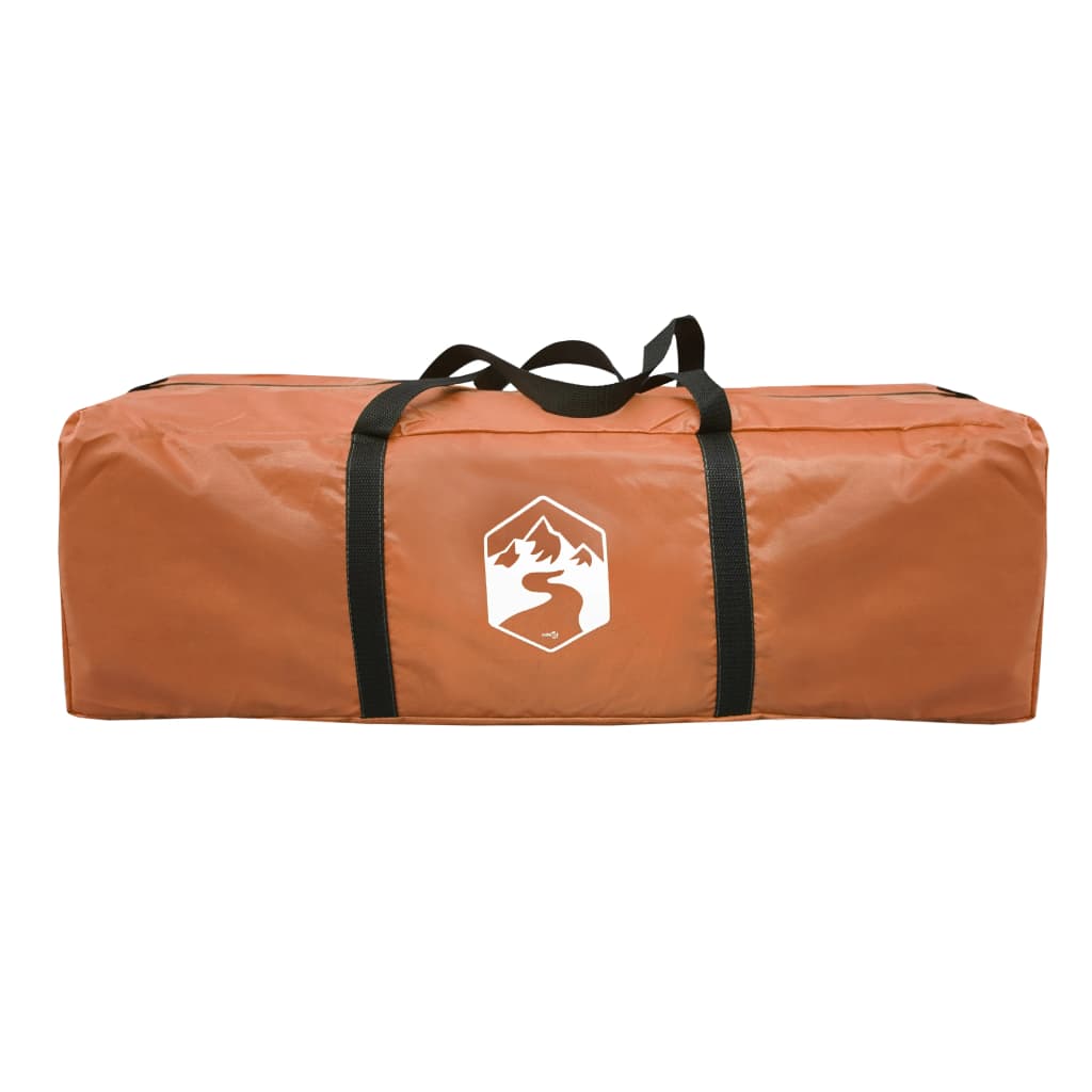 Tent 7-Persoons 350X350X280 Cm 185T Taft Grijs En Oranje
