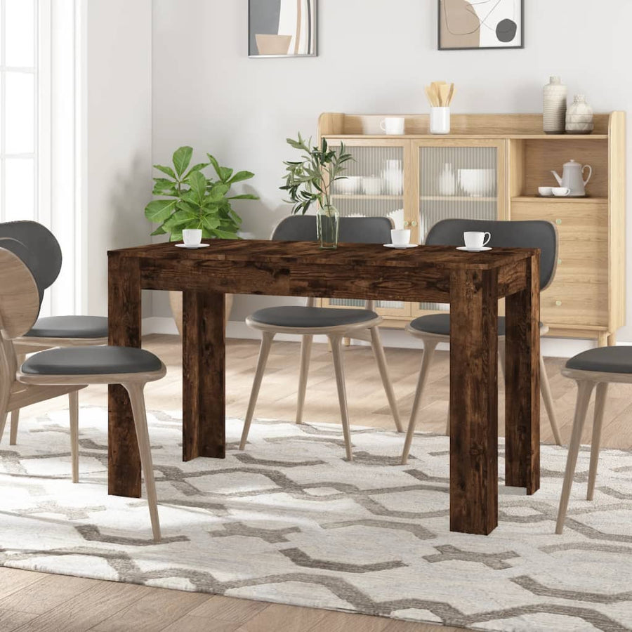 Eettafel 120x60x76 cm bewerkt hout gerookt eikenkleurig Gerookt eiken
