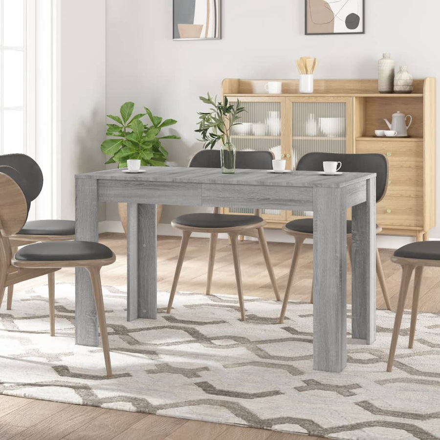 Eettafel 120x60x76 cm bewerkt hout grijs sonoma eikenkleurig Grijs sonoma