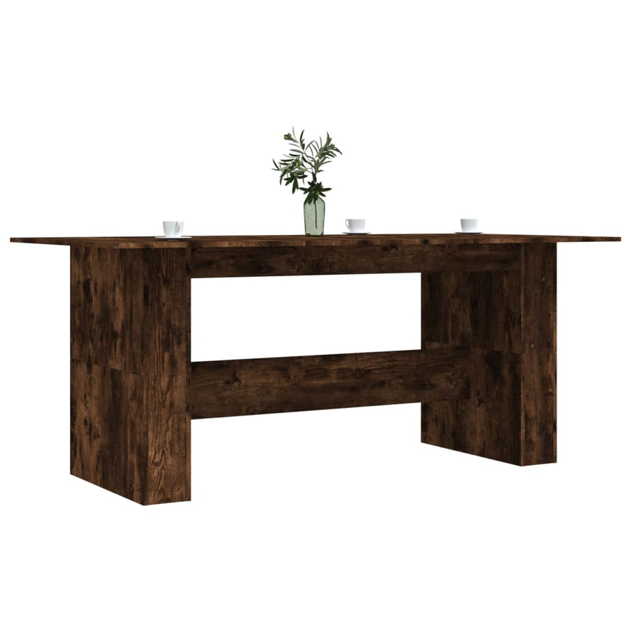Eettafel 180x90x76 cm bewerkt hout gerookt eikenkleurig Gerookt eiken