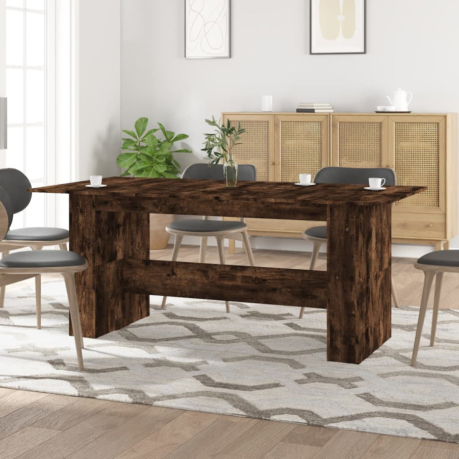 Eettafel 180x90x76 cm bewerkt hout gerookt eikenkleurig Gerookt eiken