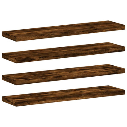Wandschappen 40X10X1,5 Cm Bewerkt Hout Kleur Gerookt Eiken 40 x 10 x 1.5 cm
