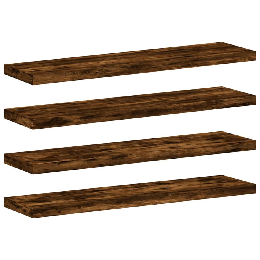 Wandschappen 40X10X1,5 Cm Bewerkt Hout Kleur Gerookt Eiken 40 x 10 x 1.5 cm