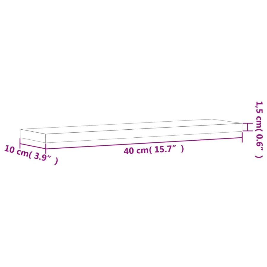 Wandschappen 40X10X1,5 Cm Bewerkt Hout Kleur Gerookt Eiken 40 x 10 x 1.5 cm