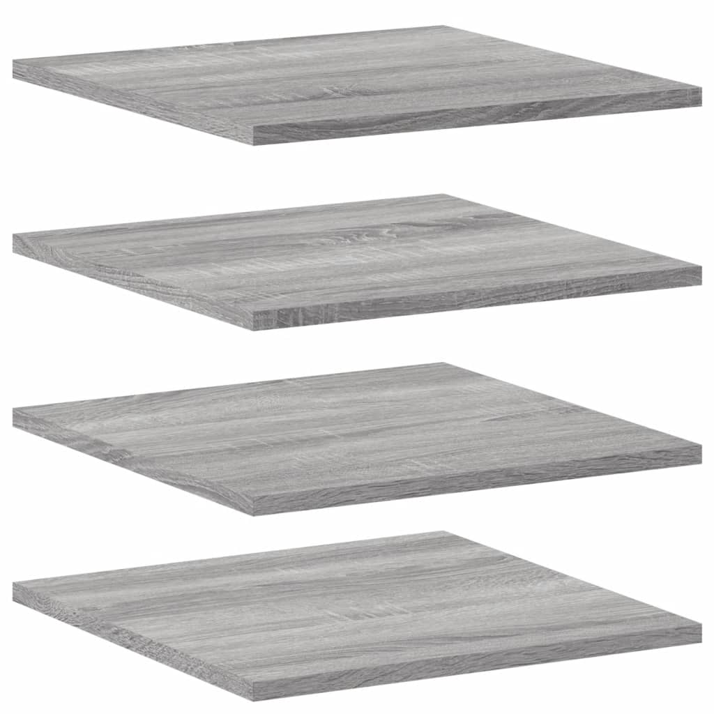 Wandschappen 4 st 40x40x1,5 cm bewerkt hout grijs sonoma eiken