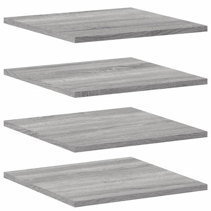 Wandschappen 4 st 40x40x1,5 cm bewerkt hout grijs sonoma eiken
