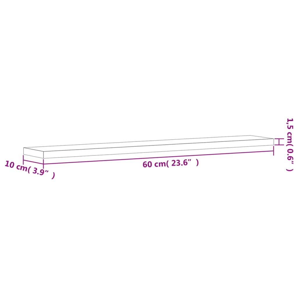Wandschappen 4 St 60X10X1,5 Cm Bewerkt Hout Gerookt Eikenkleur 60 x 10 x 1.5 cm