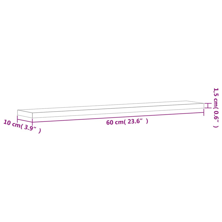 Wandschappen 4 St 60X10X1,5 Cm Bewerkt Hout Gerookt Eikenkleur 60 x 10 x 1.5 cm