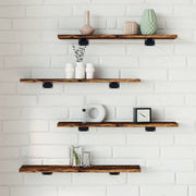 Wandschappen 4 st 60x10x1,5 cm bewerkt hout gerookt eiken