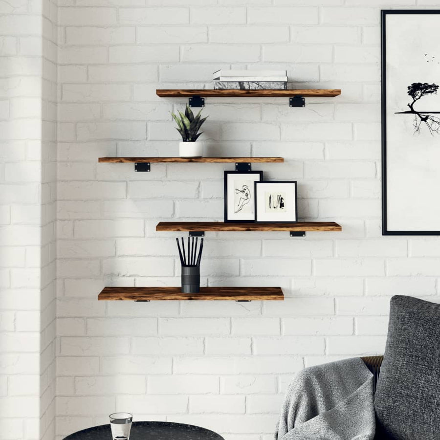 Wandschappen 60X20X1,5 Cm Bewerkt Hout Kleur Gerookt Eiken 4 60 x 20 x 1.5 cm