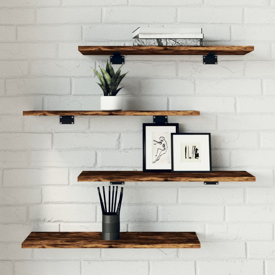 Wandschappen 60X20X1,5 Cm Bewerkt Hout Kleur Gerookt Eiken 4 60 x 20 x 1.5 cm
