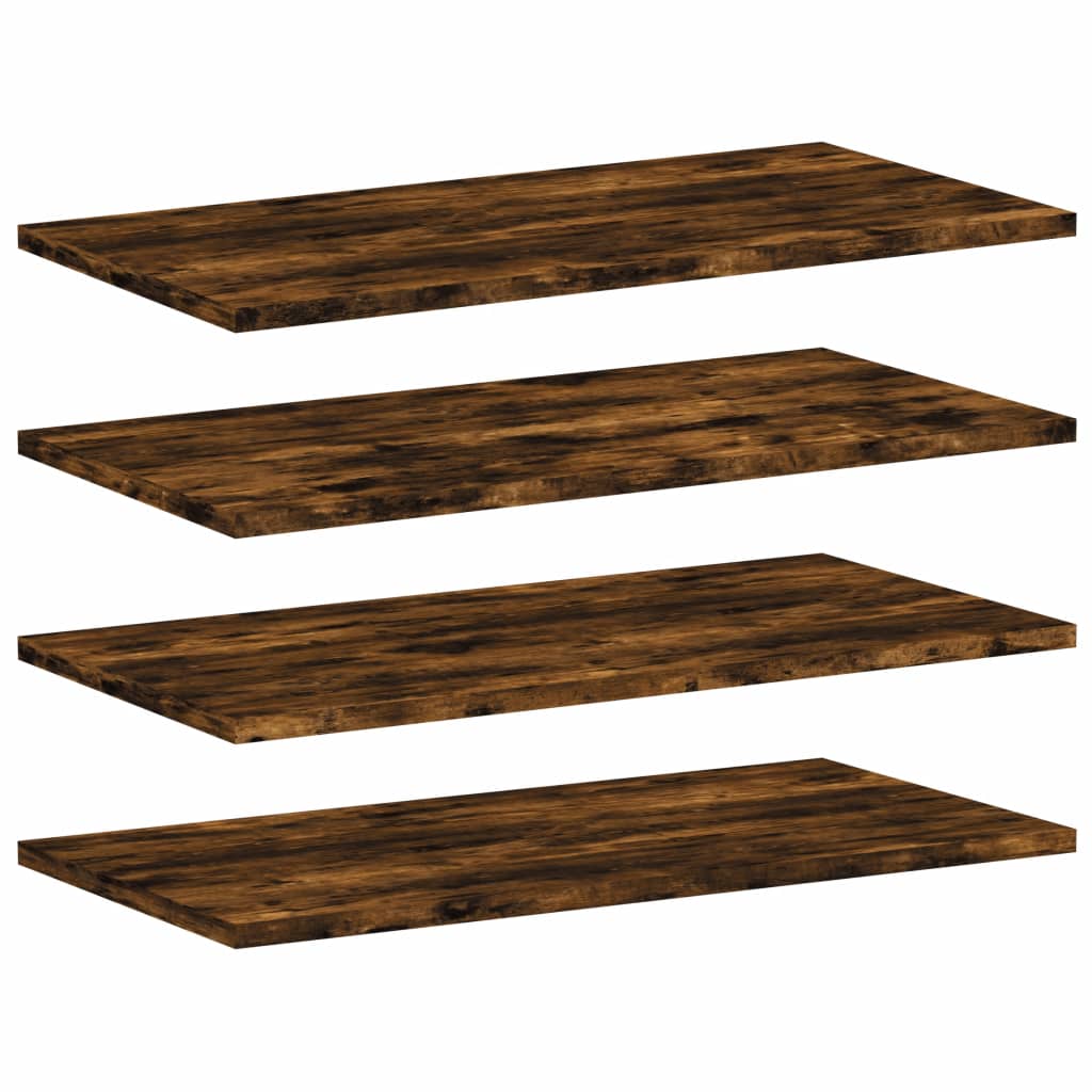 Wandschappen 4 st 60x30x1,5 cm bewerkt hout gerookt eikenkleur
