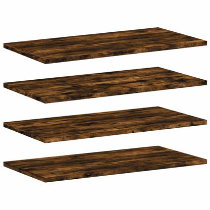 Wandschappen 4 st 60x30x1,5 cm bewerkt hout gerookt eikenkleur