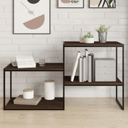Wandschappen 4 st 60x40x1,5 cm bewerkt hout bruineiken