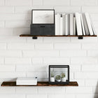 Wandschappen 4 st 80x20x1,5 cm bewerkt hout gerookt eiken
