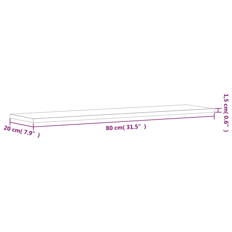 Wandschappen 80X20X1,5 Cm Bewerkt Hout Eiken Grijs Sonoma 4 80 x 20 x 1.5 cm