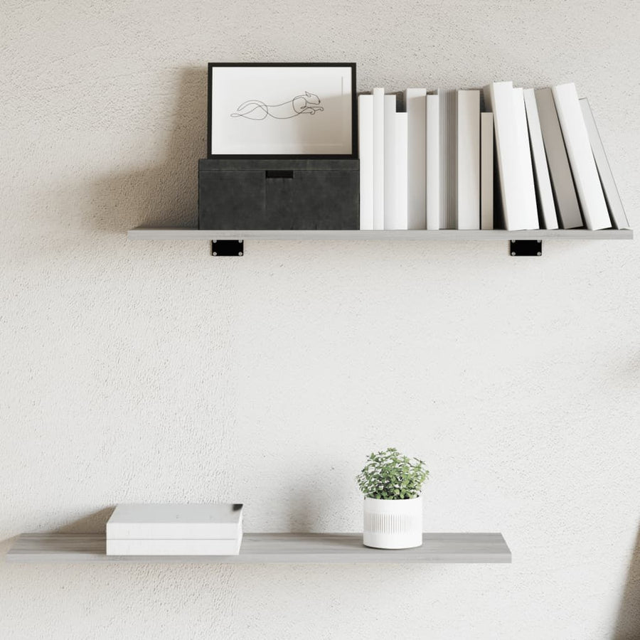 Wandschappen 80X20X1,5 Cm Bewerkt Hout Eiken Grijs Sonoma 4 80 x 20 x 1.5 cm