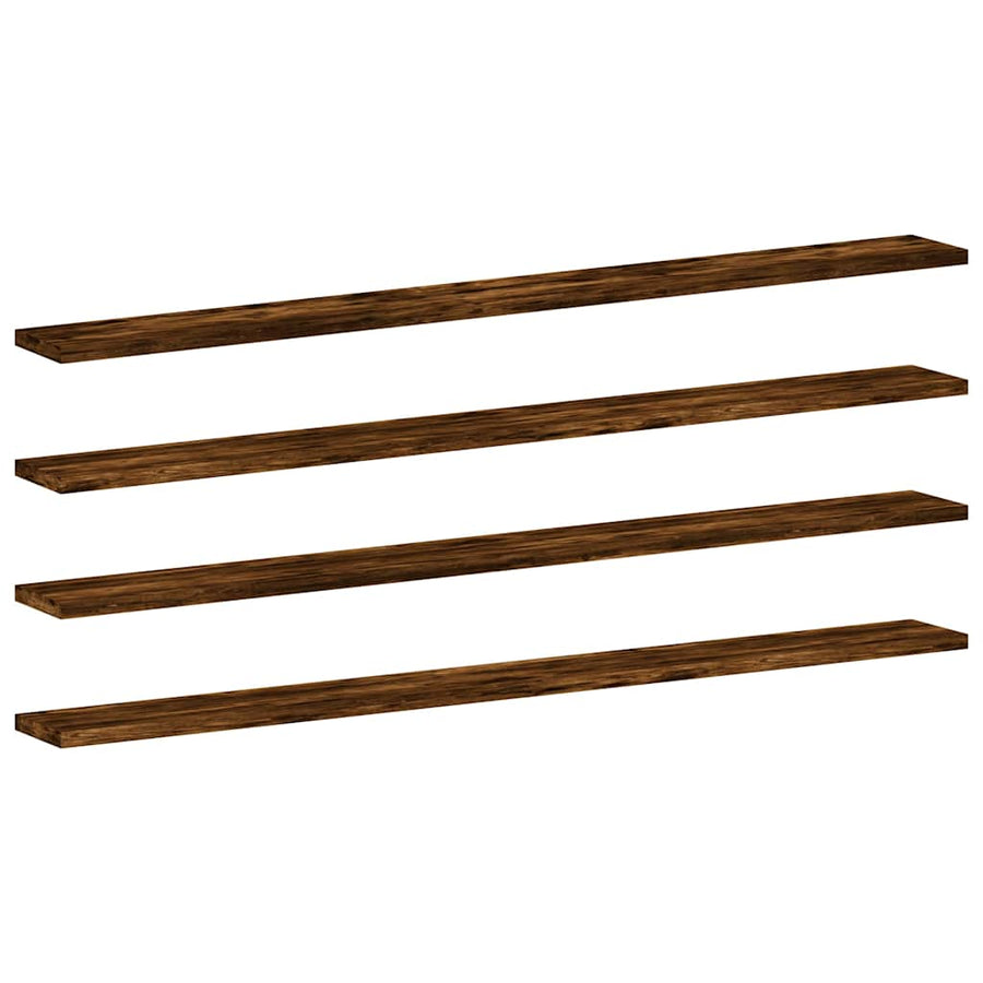 Wandschappen 100X10X1,5 Cm Bewerkt Hout Kleur Gerookt Eiken 4 100 x 10 x 1.5 cm