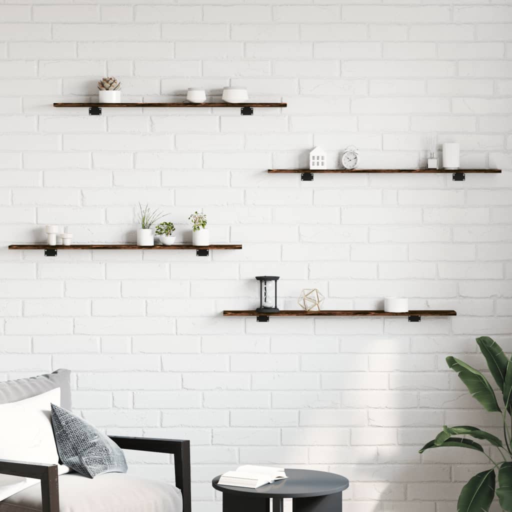 Wandschappen 100X10X1,5 Cm Bewerkt Hout Kleur Gerookt Eiken 4 100 x 10 x 1.5 cm