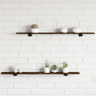 Wandschappen 4 st 100x10x1,5 cm bewerkt hout gerookt eiken