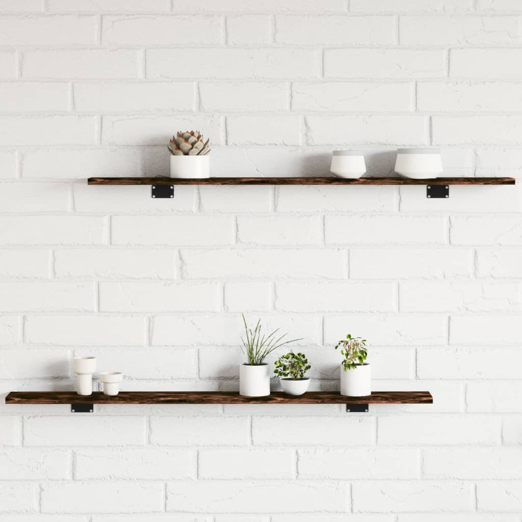 Wandschappen 100X10X1,5 Cm Bewerkt Hout Kleur Gerookt Eiken 4 100 x 10 x 1.5 cm