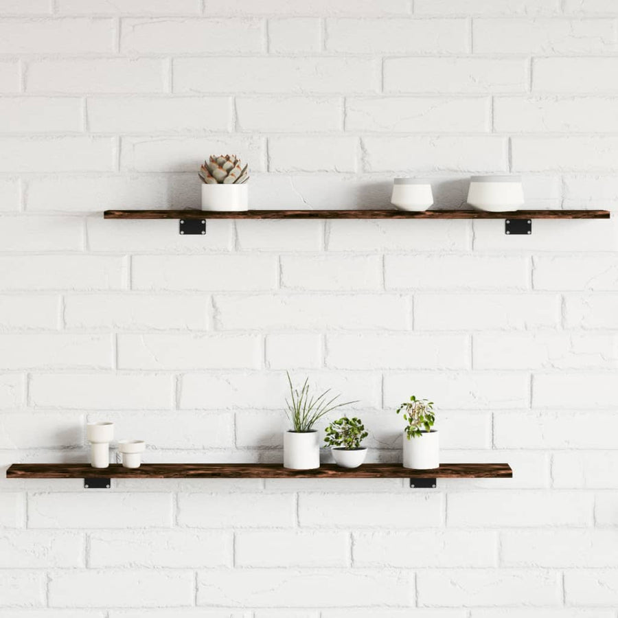 Wandschappen 100X10X1,5 Cm Bewerkt Hout Kleur Gerookt Eiken 4 100 x 10 x 1.5 cm