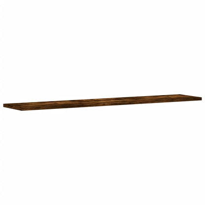 Wandschappen 4 st 100x20x1,5 cm bewerkt hout gerookt eikenkleur