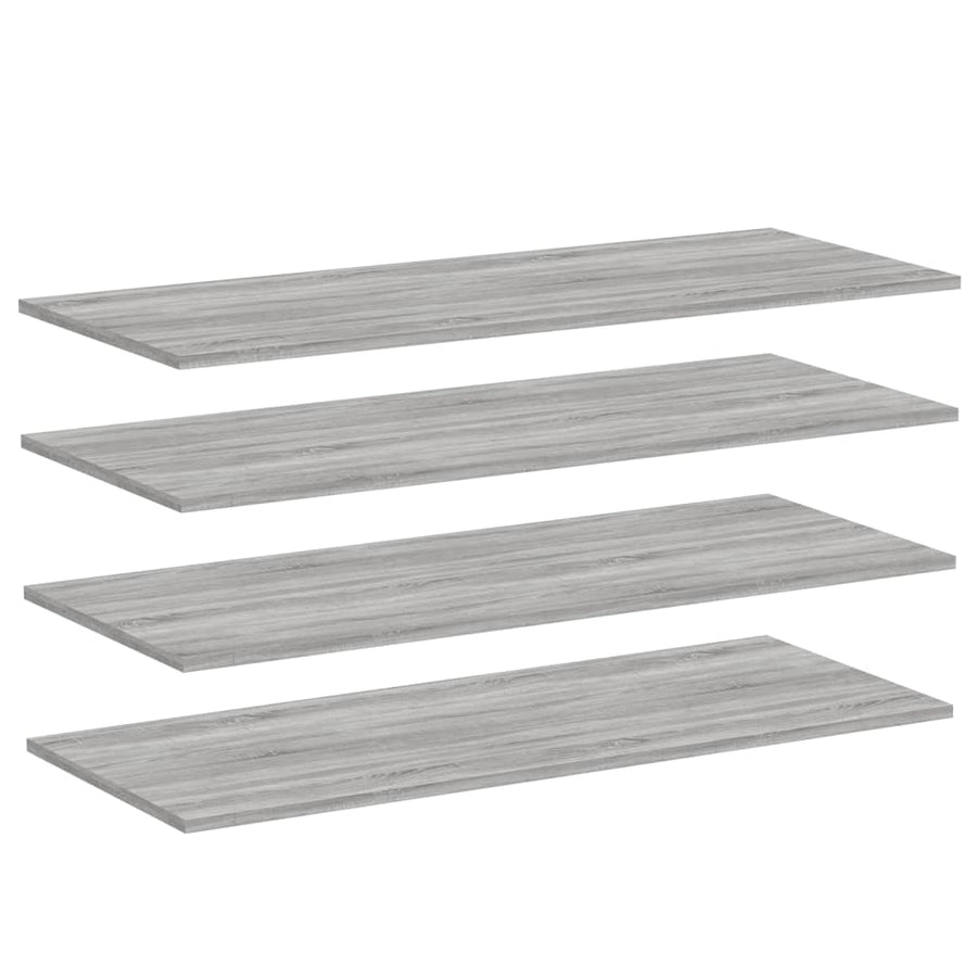 Wandschappen 4 st 100x40x1,5 cm bewerkt hout grijs sonoma eiken