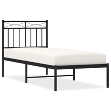 Bedframe Metaal 80x200 cm Zwart met hoofdbord