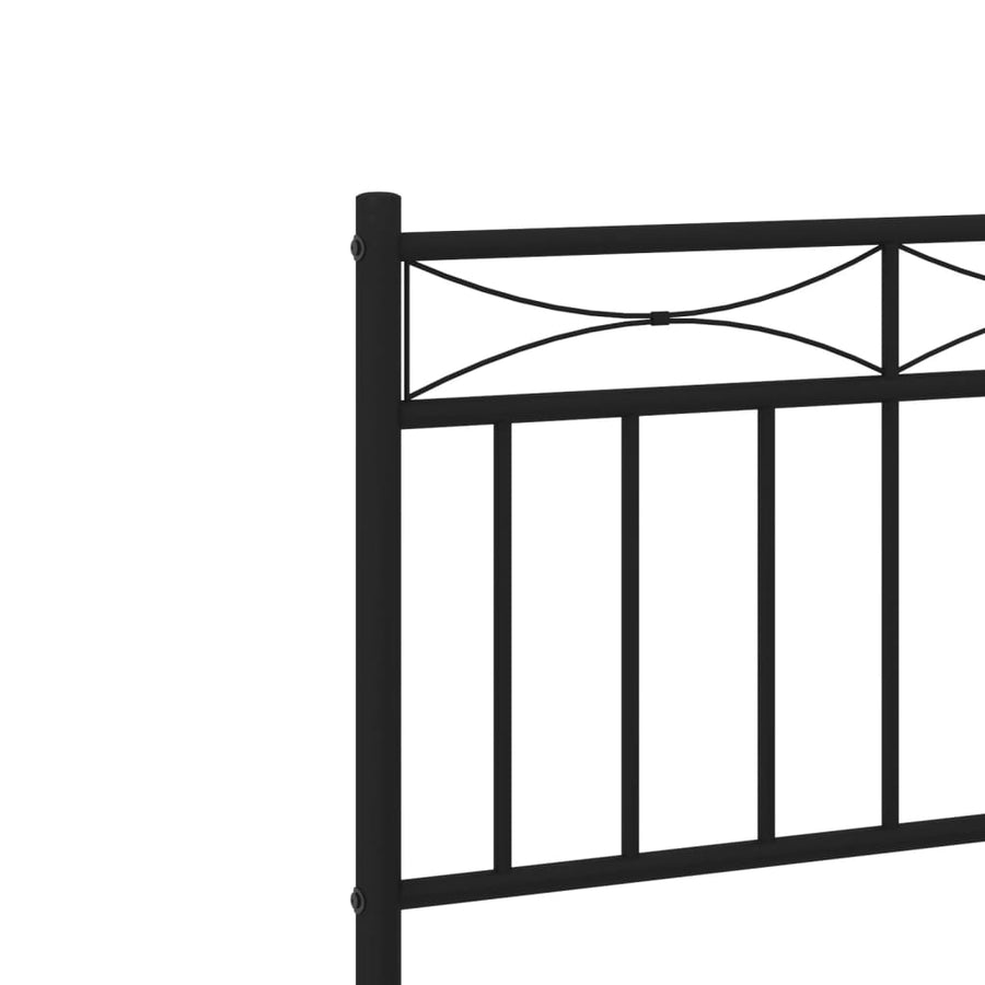 Bedframe Metaal 80x200 cm Zwart met hoofdbord