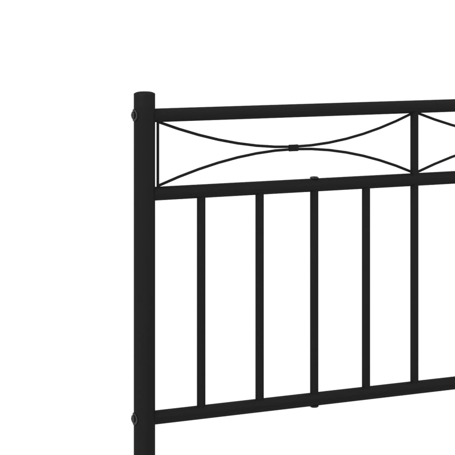 Bedframe Metaal 100x200 cm Zwart met hoofdbord