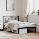 Bedframe Metaal 100x200 cm Zwart met hoofdbord