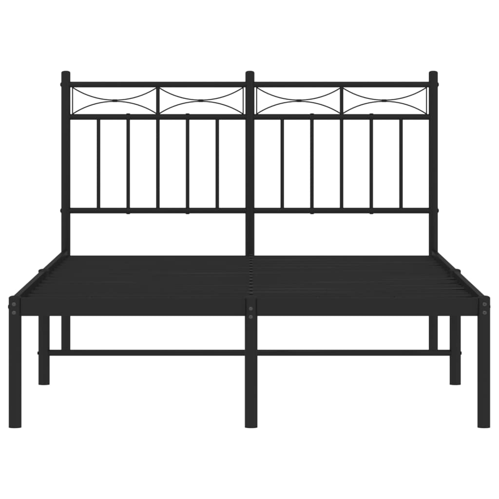 Bedframe Metaal 120x190 cm Zwart met hoofdbord