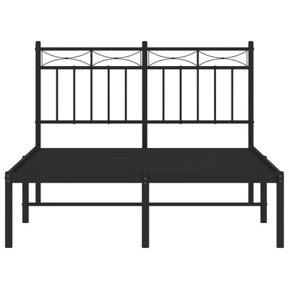 Bedframe Metaal 120x200 cm Zwart met hoofdbord