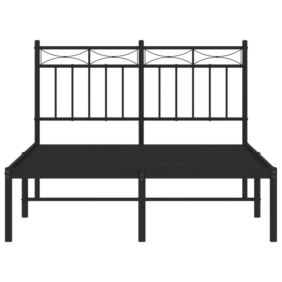 Bedframe Metaal 120x200 cm Zwart met hoofdbord